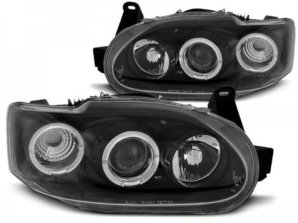 Scheinwerfer Angel Eyes für Ford Escort MK7 Bj. 95-00 Schwarz