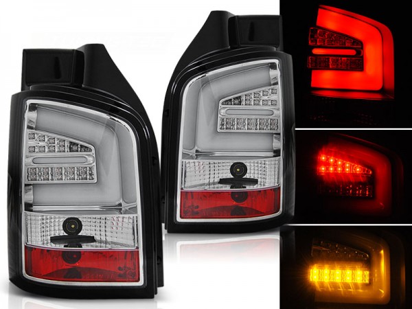 LED Lightbar Rückleuchten für VW T5 Bj. 03-09 Chrom (Heckklappe)