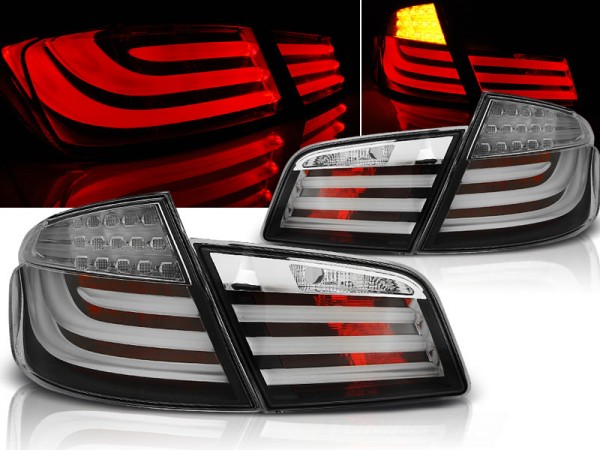 LED Lightbar Rückleuchten für BMW F10 Bj. 10-13 Schwarz LED Blinker