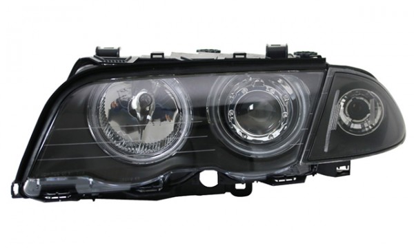 Scheinwerfer CCFL Angel Eyes für BMW 3er E46 Limo Touring Bj. 98-01 Schwarz