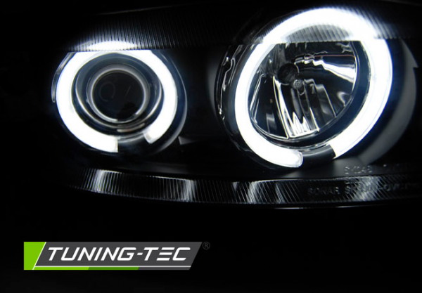 Scheinwerfer CCFL Angel Eyes für Opel Vectra B Facelift Bj. 99-02 Schwarz