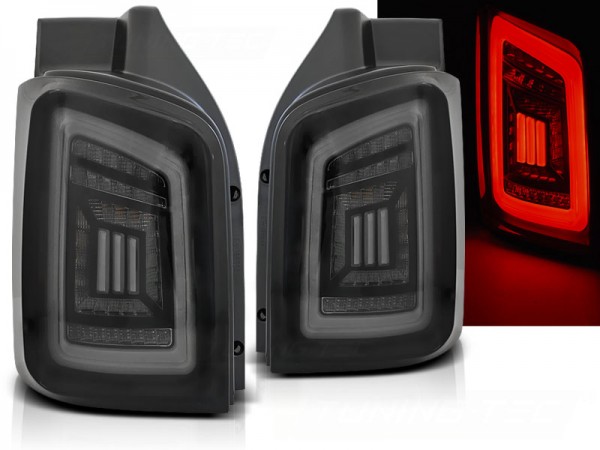 Voll LED Lightbar Rückleuchten für VW T5 / T5 GP Bj. 03-15 Smoke (Heckklappe) w.L.