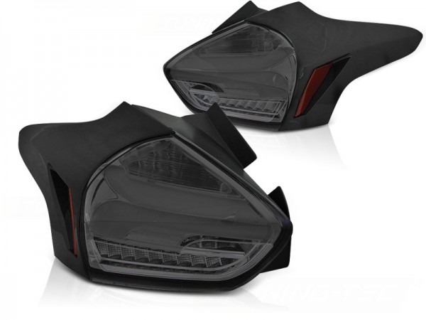LED Lightbar Rückleuchten für Ford Focus MK3 Bj. 15-18 Smoke dynamischer Blinker