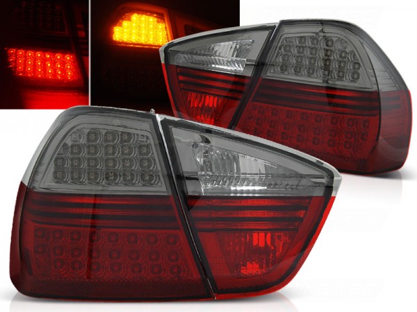 LED Lightbar Rückleuchten für BMW E90 Limo Bj. 05-08 Rot/Smoke