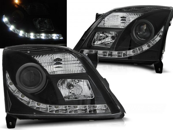 Scheinwerfer DRL LED Tagfahrlicht für Opel Vectra C / Signum Bj. 02-05 Schwarz