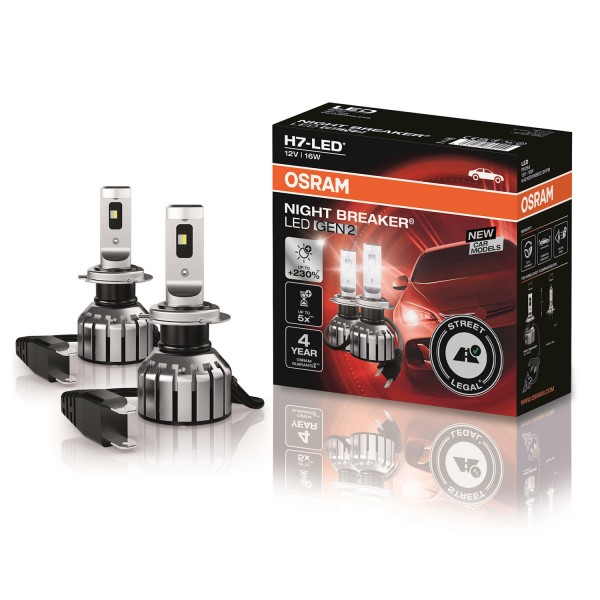 OSRAM H7 NIGHT BREAKER LED GEN2 Scheinwerferlampe +230% Helligkeit 12V 19W Glühbirnen