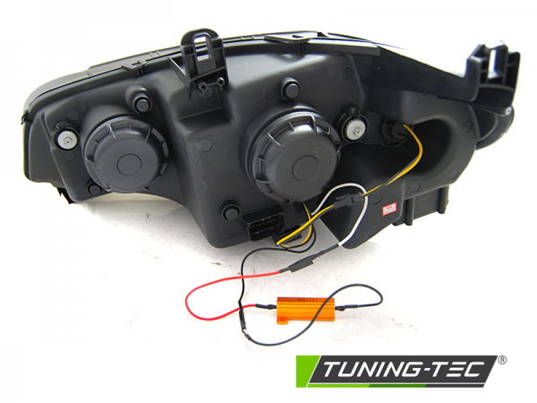 DRL Scheinwerfer 3D LED Angel Eyes für BMW X5 E70 Bj. 07-13 Chrom