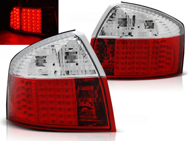 LED Rückleuchten für Audi A4 B6 (8E) Limo Bj. 00-04 Rot/Chrom