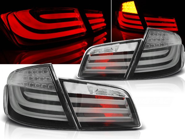 LED Lightbar Rückleuchten für BMW F10 Bj. 10-13 Schwarz/Grau LED Blinker