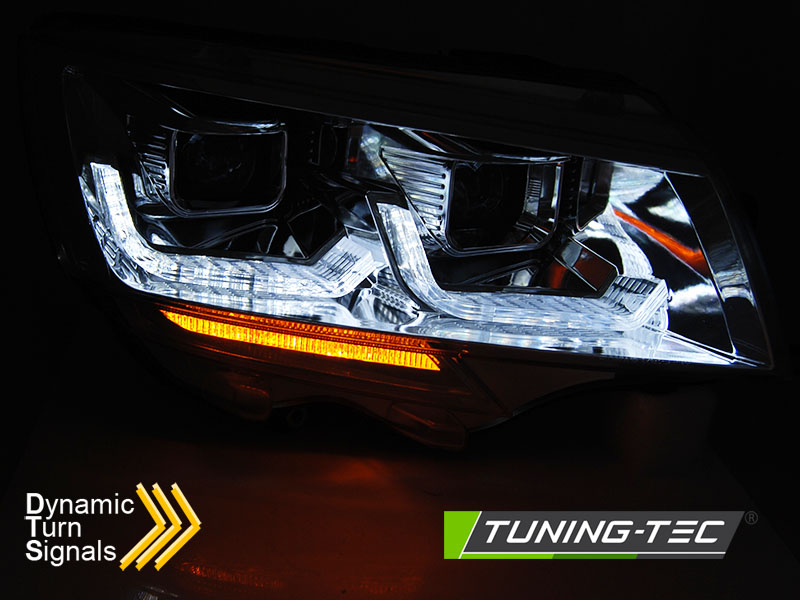 Scheinwerfer DRL LED Tagfahrlicht für VW T6.1 Chrom Bj. 19-24 mit dynamischem Blinker