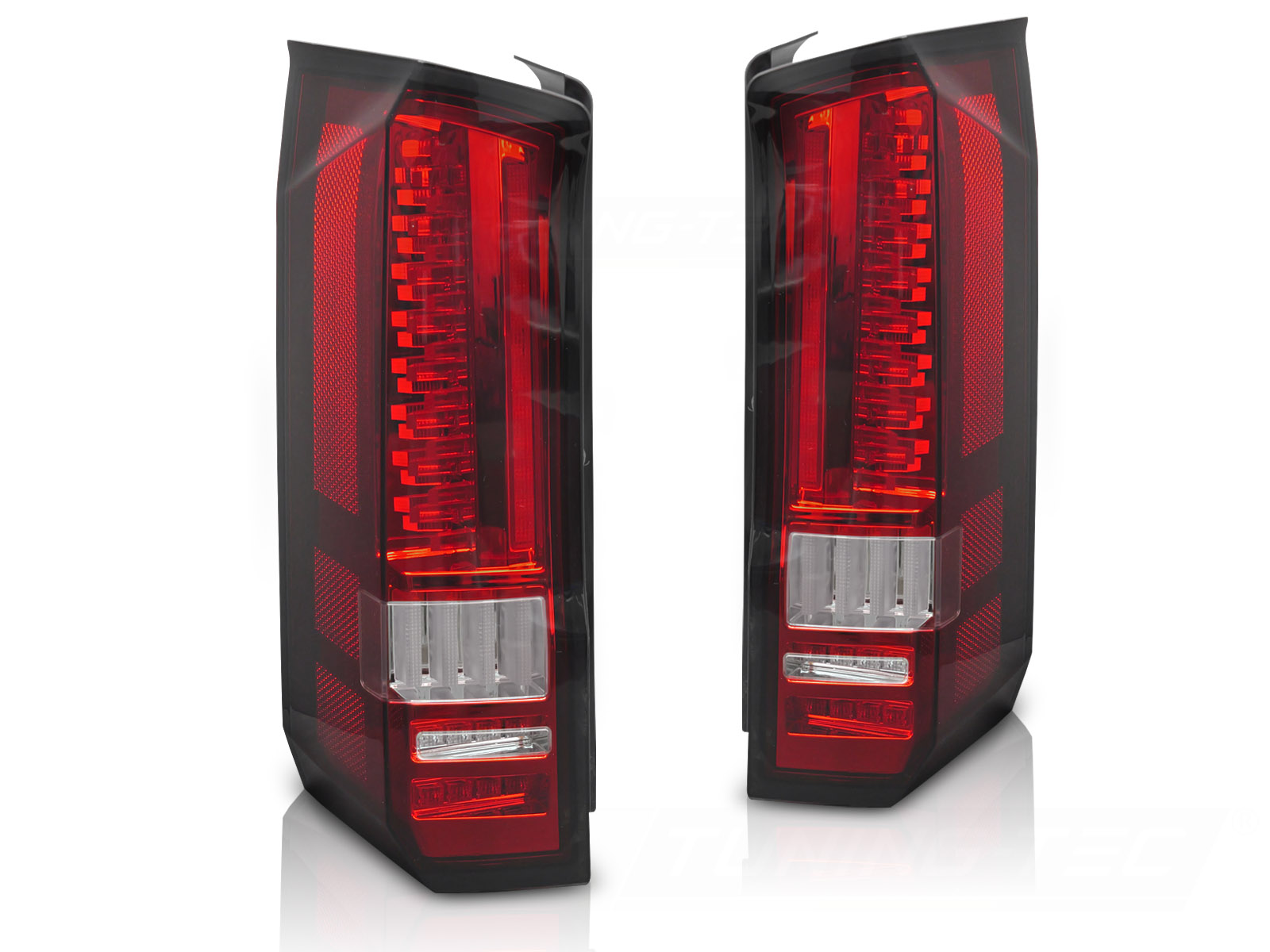 Voll LED Rückleuchten für VW Crafter 2 / MAN TGE Bj. 2016- Rot/Chrom