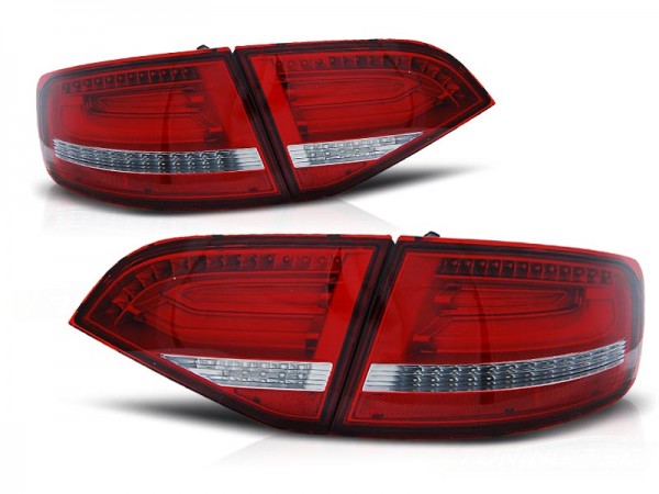 Voll LED Lightbar Rückleuchten für Audi A4 B8 (8K) Avant Bj. 07-11 Rot/Chrom