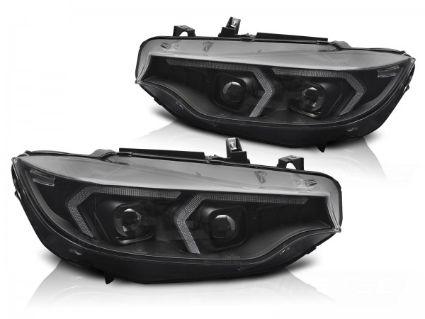 Xenon Scheinwerfer DRL LED Tagfahrlicht für BMW 4er F32 F33 Bj. 13-17 Schwarz