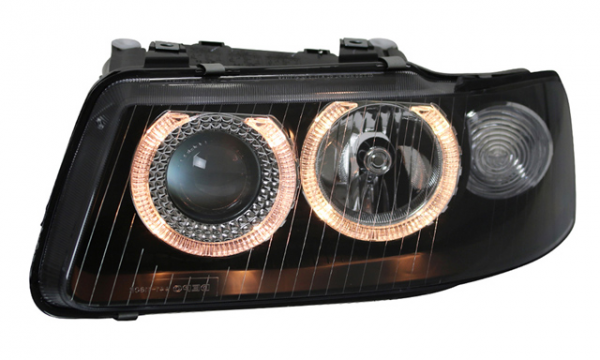 Scheinwerfer Angel Eyes für Audi A3 8L Facelift Bj. 00-03 Schwarz