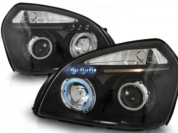 Scheinwerfer Angel Eyes für Hyundai Tucson Bj. 04-10 Schwarz
