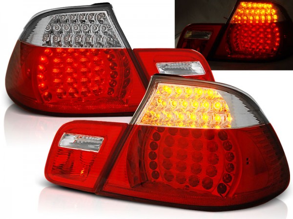 LED Rückleuchten für BMW E46 Cabrio Bj. 00-03 Rot/Chrom
