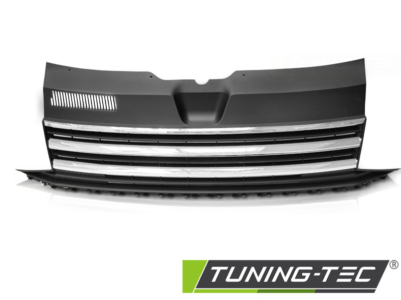 Sportgrill Kühlergrill ohne Emblem für VW T6 Bj. 2015-2019 Schwarz Chrom