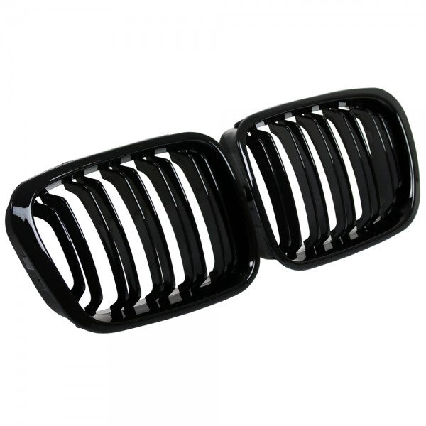 Nieren Kühlergrill für BMW E46 Limo Touring Bj. 98-01 Schwarz Klavierlack Doppelsteg
