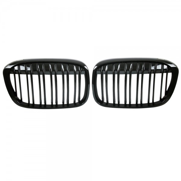 Kühlergrill Frontgrill für BMW X1 F48 Bj. 2015- Schwarz Doppelsteg Klavierlack