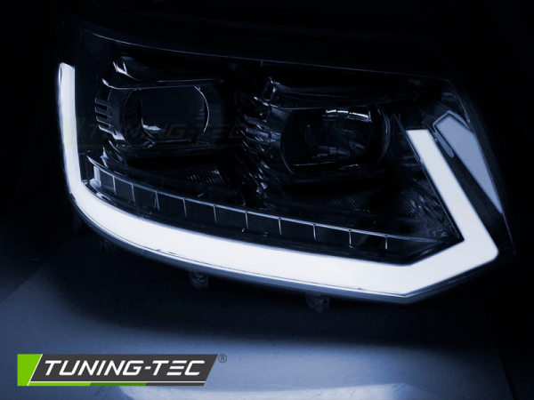 Scheinwerfer DRL LED Tagfahrlicht für VW T5 GP Facelift Bj. 10-15 Chrom mit dynamischem Blinker