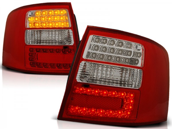 LED Rückleuchten für Audi A6 C5 4B Avant Bj. 97-04 Rot/Chrom mit LED Blinker