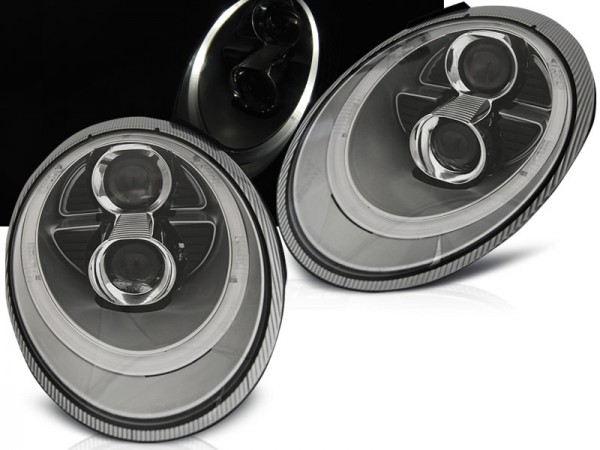 Xenon Scheinwerfer LED Tagfahrlicht Optik für Porsche 911 997 Bj. 04-08 Silber