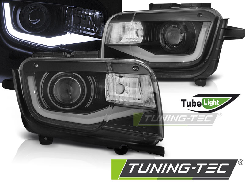 Scheinwerfer LED Tagfahrlicht Optik für Chevrolet Camaro Bj. 09-13 Schwarz LTI