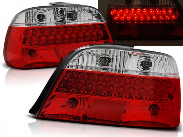 LED Rückleuchten für BMW E38 Limo Bj. 94-01 Rot/Chrom