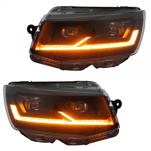 Voll LED Scheinwerfer Tagfahrlicht für VW T6 15-19 Schwarz dyn. LED Blinker - Black Edition
