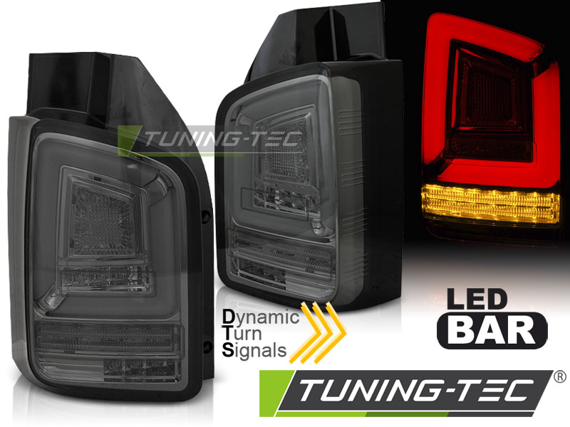 Voll LED Lightbar Rückleuchten für VW T6 Bj. 15-19 Smoke (Flügeltüren / Halogen)