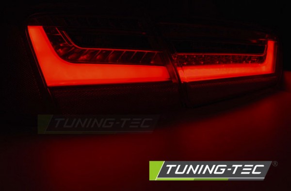LED Lightbar Rückleuchten für Audi A6 4G C7 Limo Bj. 2011-2014 Rot/Chrom