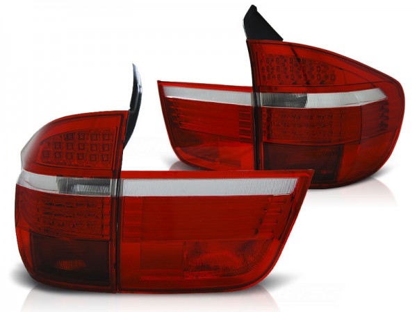 LED Rückleuchten für BMW X5 E70 Bj. 07-10 Rot/Chrom