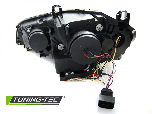 LED DRL Scheinwerfer 3D Angel Eyes für BMW X5 E70 Bj. 07-13 Schwarz AFS