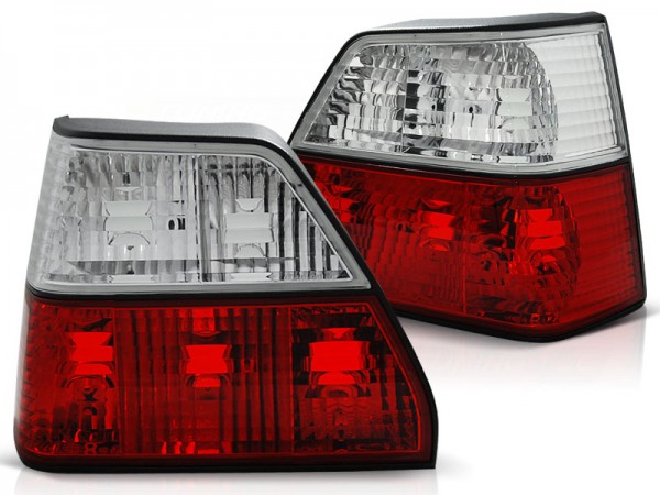 Rückleuchten Klarglas für VW Golf 2 Bj. 83-92 Rot/Chrom