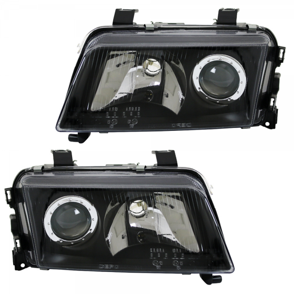 Scheinwerfer Klarglas für Audi A4 B5 Bj. 94-98 Schwarz