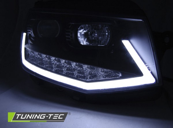 Scheinwerfer DRL LED Tagfahrlicht für VW T6 Bj. 15-19 Schwarz mit LED Blinker LTI