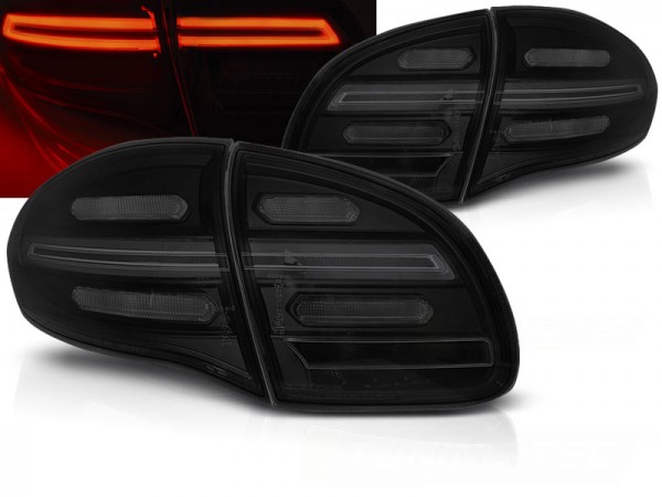 Voll LED Lightbar Rückleuchten für Porsche Cayenne 958 92A Bj. 10-14 Smoke