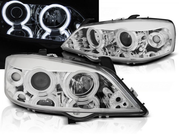 Scheinwerfer CCFL Angel Eyes für Opel Astra G Bj. 98-05 Chrom
