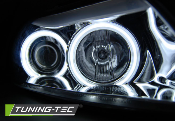 Scheinwerfer CCFL Angel Eyes für BMW 3er E90 E91 Bj. 05-08 Chrom