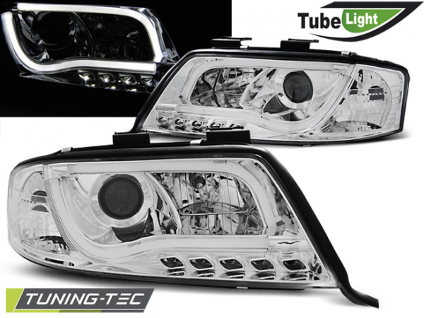 Scheinwerfer LED Tagfahrlicht Optik für Audi A6 C5 4B Bj. 97-01 Chrom LTI