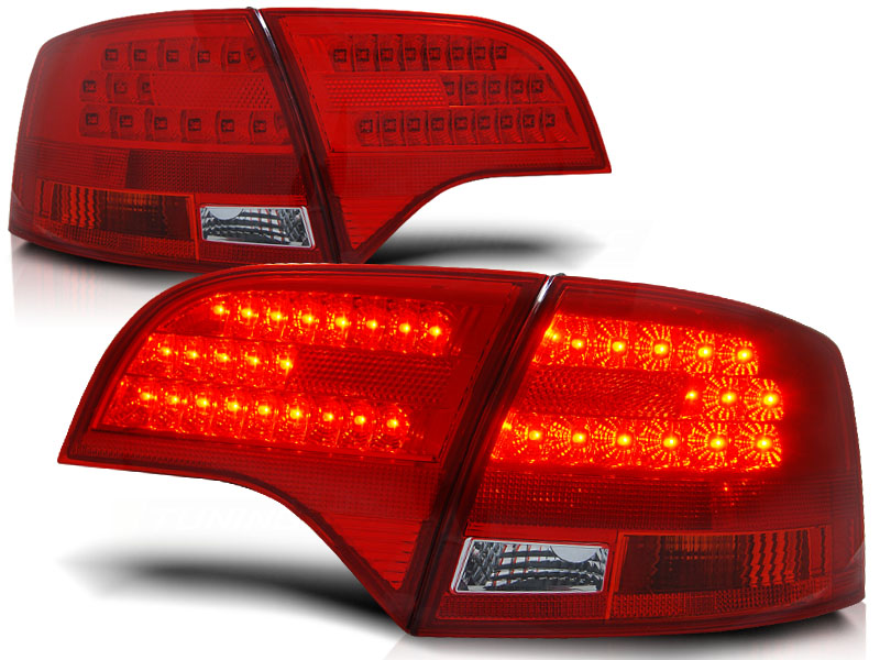 LED Rückleuchten für Audi A4 B7 (8E) Avant Bj. 04-08 Rot/Chrom