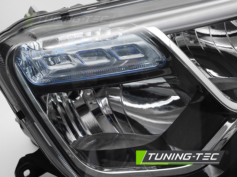 Scheinwerfer Halogen Rechts für Dacia Duster H79 Bj. 13-15 DRL H1 H7 Schwarz