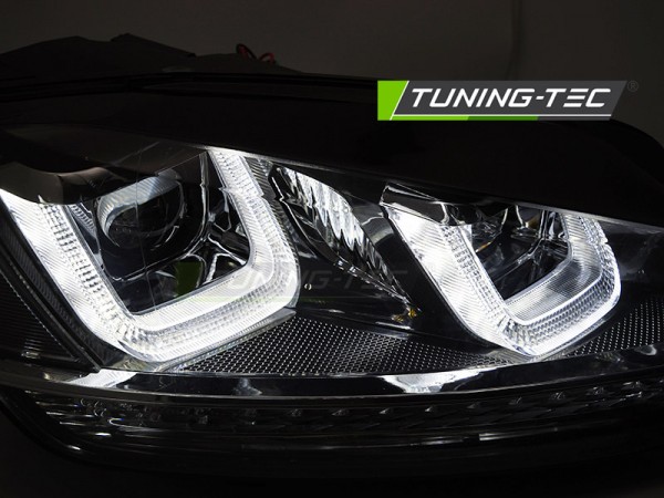 Scheinwerfer DRL LED Tagfahrlicht für VW Golf 7 Bj. 12-16 Schwarz Chrom mit dynamischem Blinker