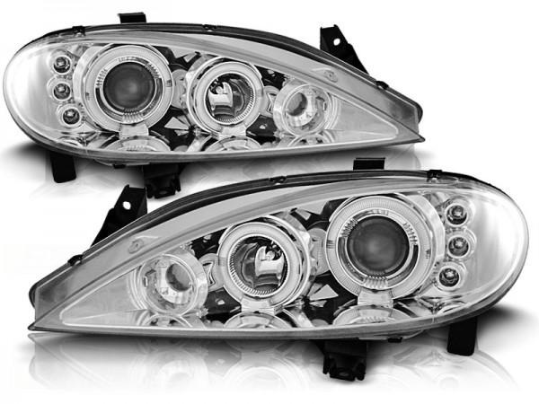 Scheinwerfer Angel Eyes für Renault Megane 1 Bj. 99-02 Chrom