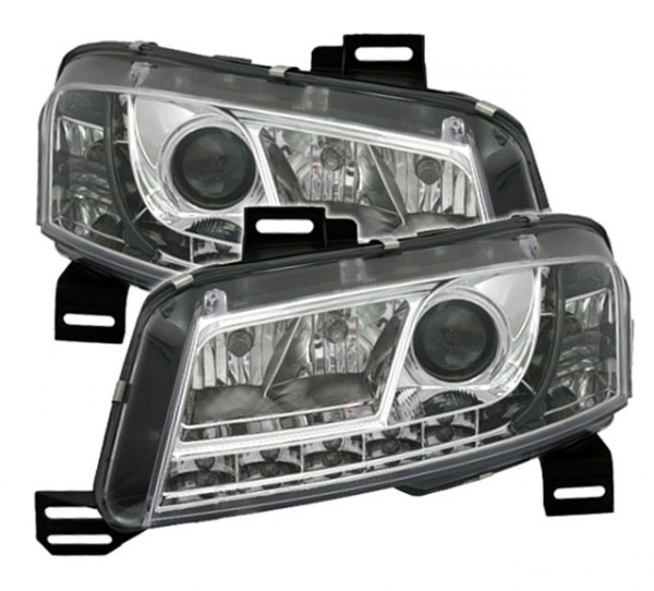 Scheinwerfer LED Tagfahrlicht Optik für Fiat Stilo Bj. 01-08 Chrom