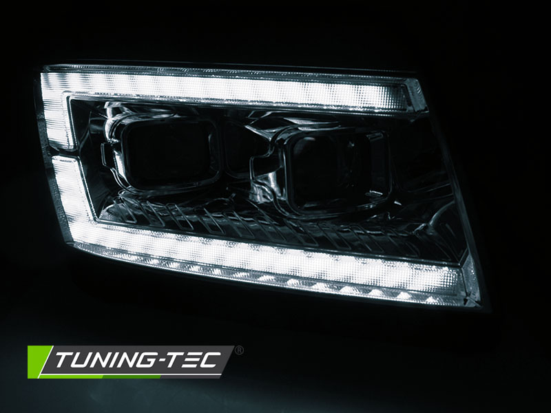 Scheinwerfer DRL LED Tagfahrlicht für VW Crafter II Bj. 2017- Chrom mit dynamischer Blinker