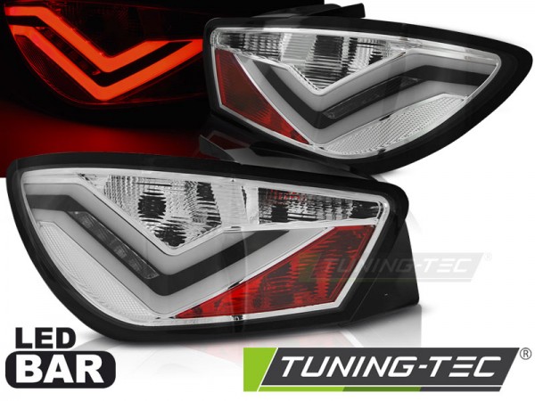 LED Lightbar Rückleuchten für Seat Ibiza 6J 3-Türer Bj. 08-15 Chrom