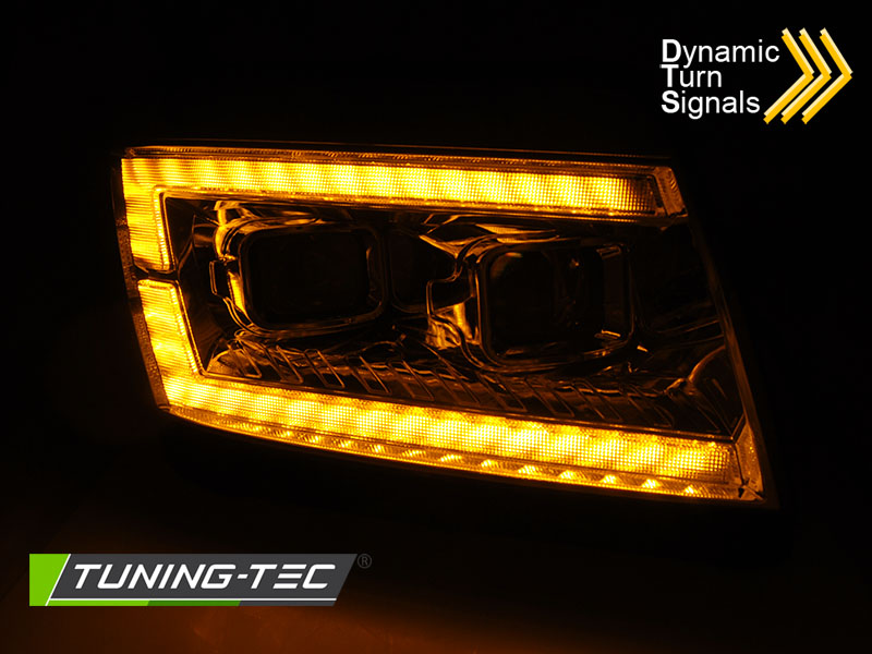Scheinwerfer DRL LED Tagfahrlicht für VW Crafter II Bj. 2017- Chrom mit dynamischer Blinker
