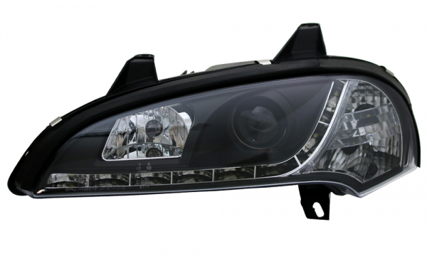 Scheinwerfer LED Tagfahrlicht Optik für Opel Tigra A Bj. 94-00 Schwarz