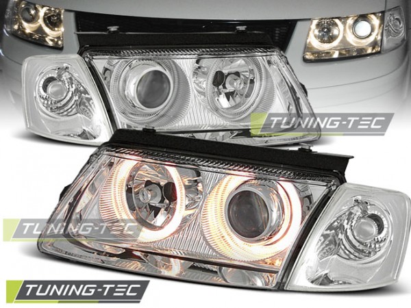 Scheinwerfer Angel Eyes für VW Passat 3B Bj. 96-00 Chrom